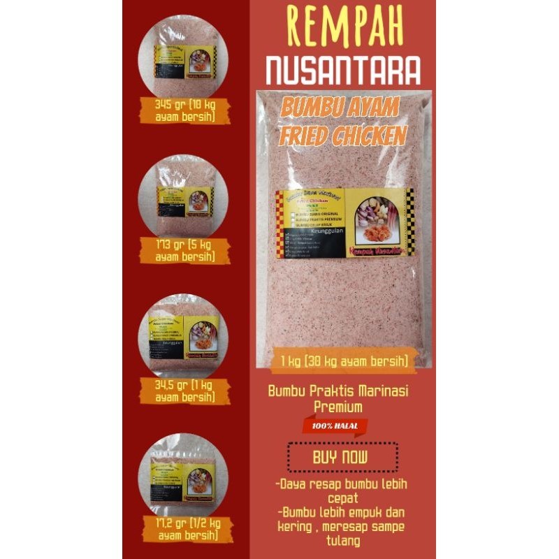 

#BUMBU FRIED CHICKEN CRISPY, Bumbu Praktis Marinasi Premium