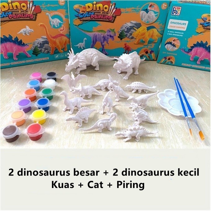 Ruilin Mainan Mewarnai Dinosaurus Diy Dinosaurus Painting Dino Model