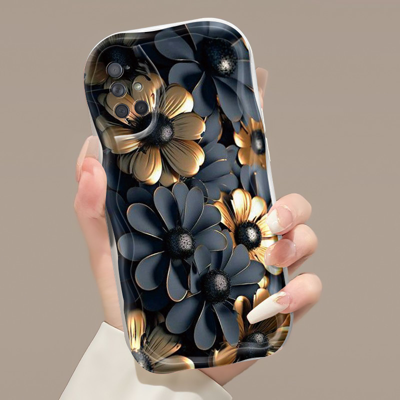 Casing Hp Samsung Galaxy A71 A72 4G A72 5G Case hp 3D pola Lotus putih Casing lunak pencegahan Kesin