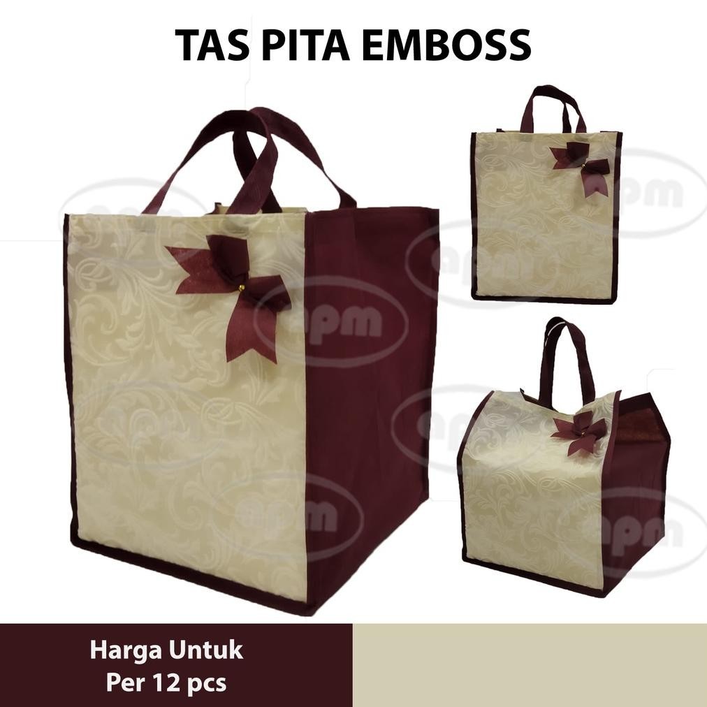 

Cepat Hemat" Tas Spunbond Pita Emboss Muat 2 Box Ukuran 20x20 cm / 22x22 cm ||