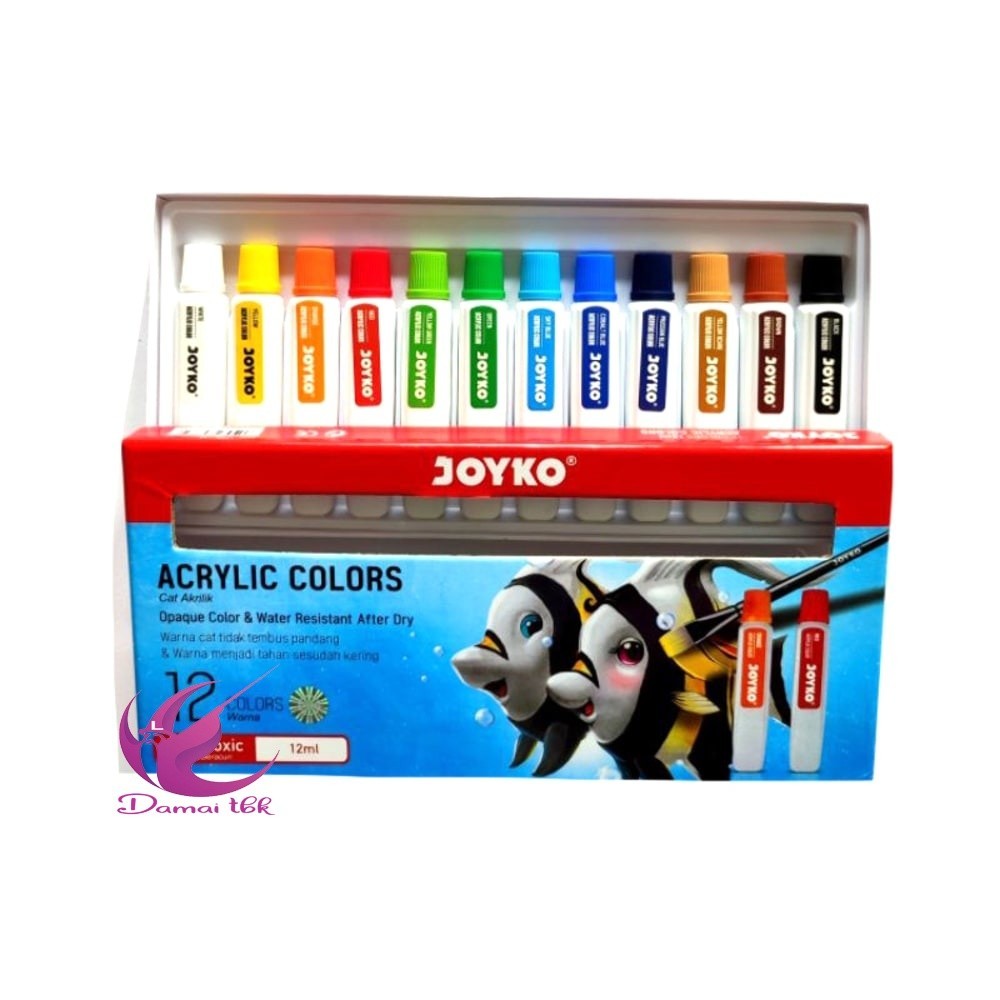 

Cat Akrilik 12 Warna Tube Joyko Acrylic Colors 12 Ml