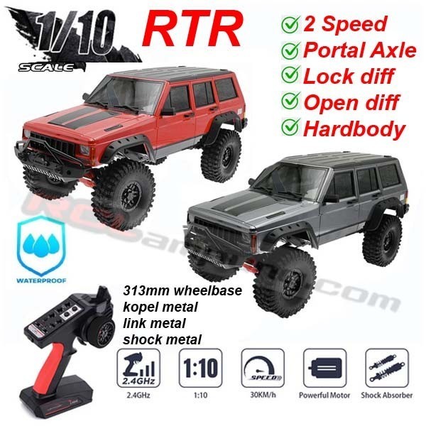 Austar Jeep Cherokee RTR 1/10 313mm 2 speed portal Rc car adventure