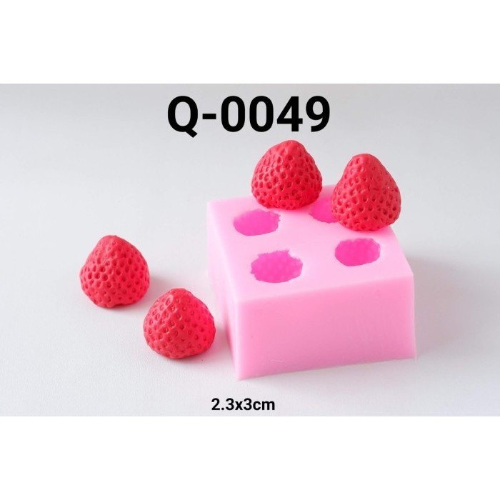 Q-0049 YBB CETAKAN SILIKON PUDING COKLAT BUAH STRAWBERRY STROBERI