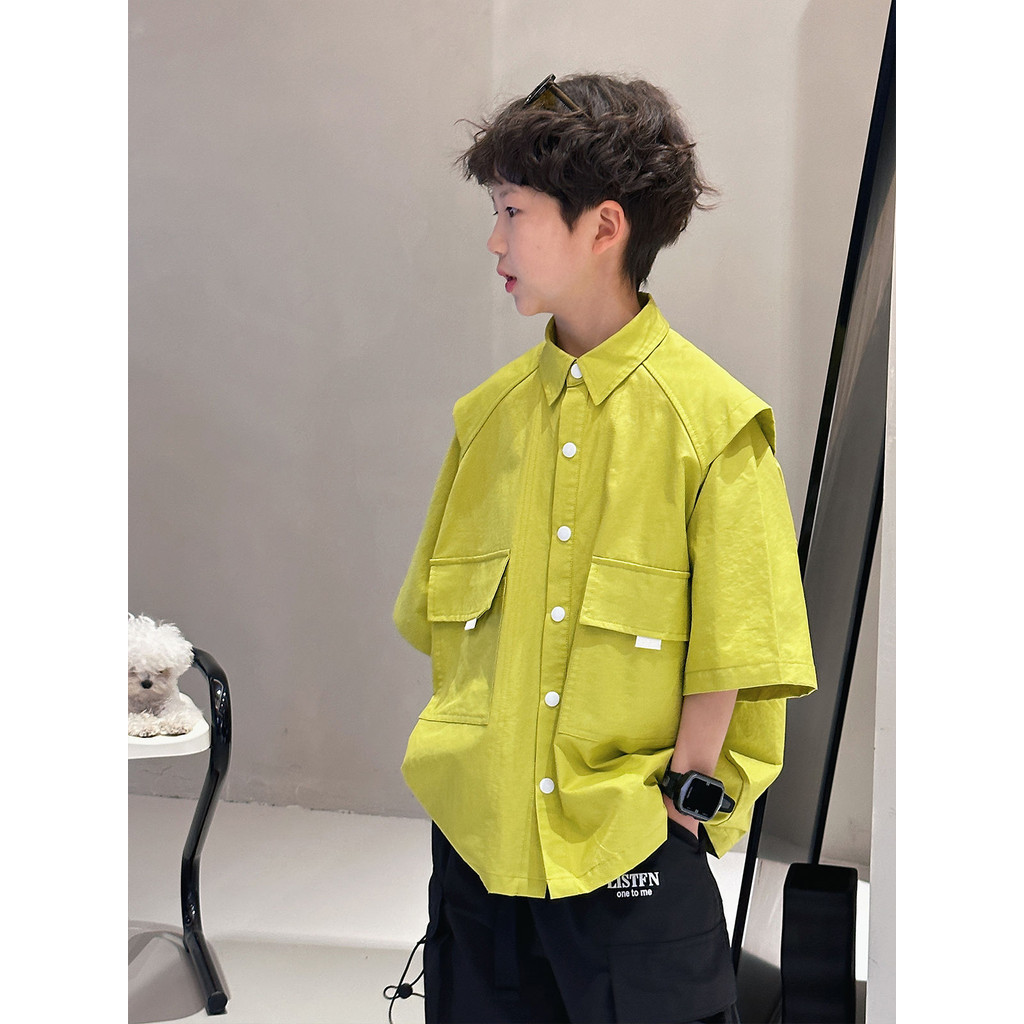 Baju Anak Laki-laki Lengan Pendek, Baju Anak-anak Setengah Lengan, Mantel Anak Laki-laki