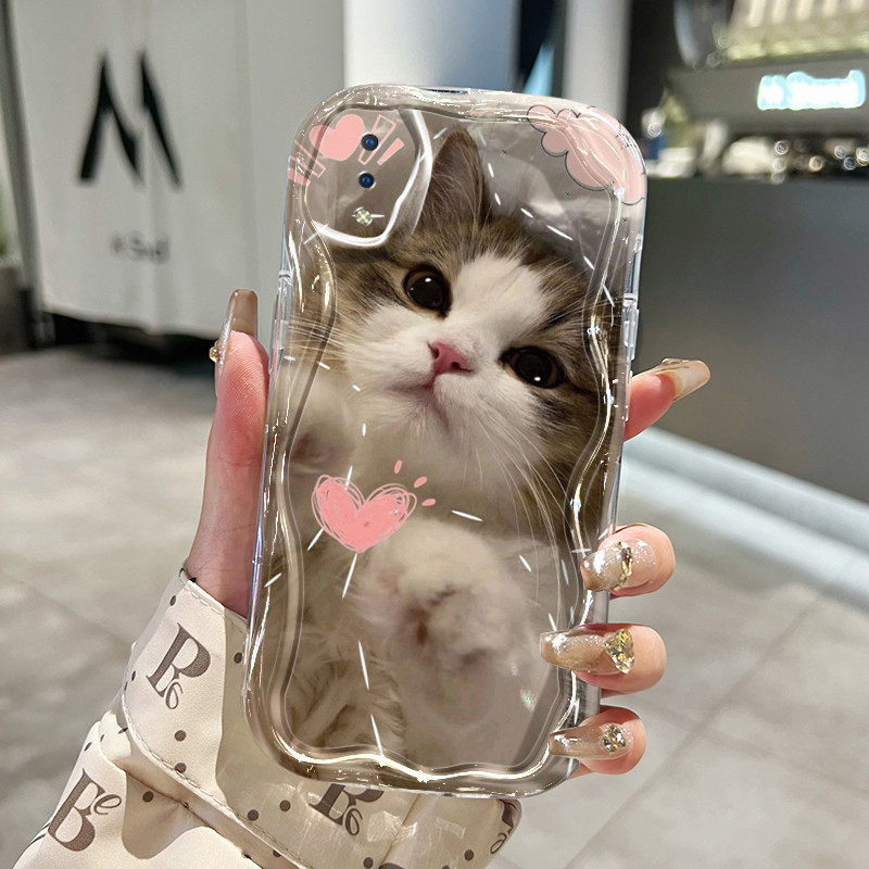 Casing Hp VIVO Y91 Y91i Y93 Y93s Y95 Case Foto anak kucing pola  Kesing HP silikon baru Casing ganda
