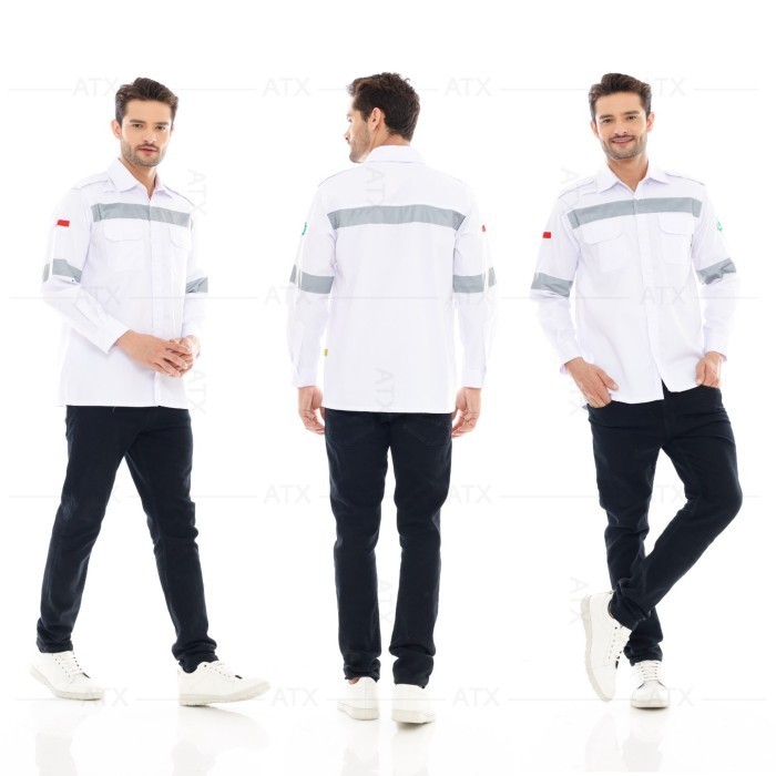 Wearpa Safety Baju Kerja Lapangan Lengan Panjang Merk Atx Putih