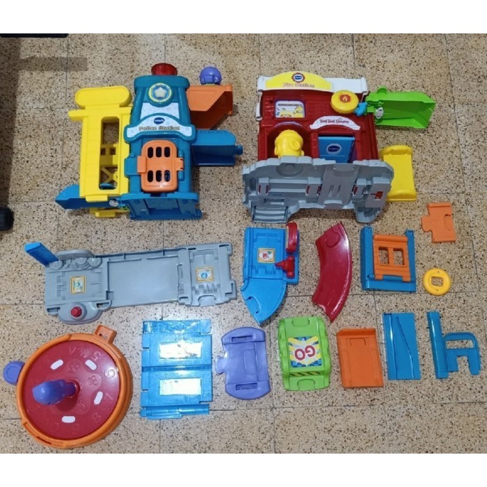 [LBS] Vtech toot toot police station fire station track education toys kids