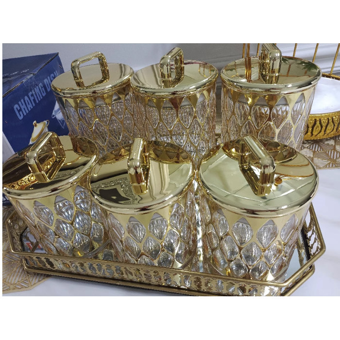 GOLD TRAY NAMPAN EMAS PARFUME SQUARE TRAY ORGANIZER TRAY GOLD