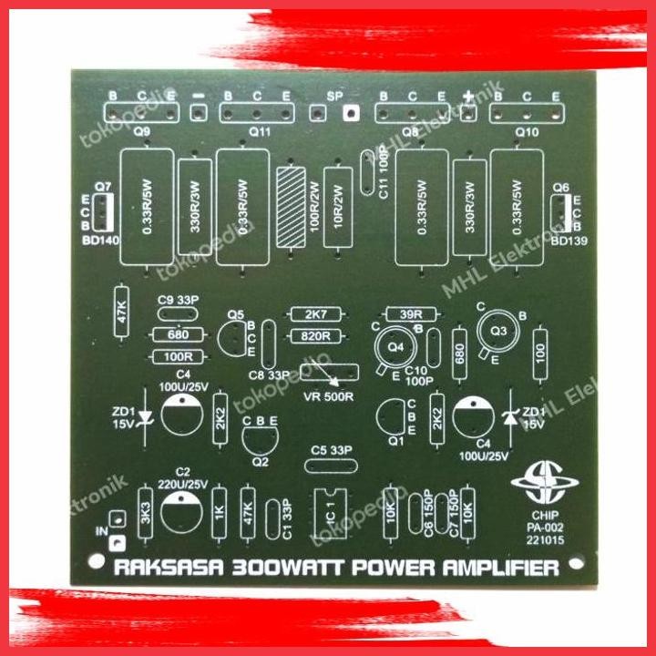 (MHL) PCB RAKSASA 300W MONO POWER AMPLIFIER SATURN PA 002