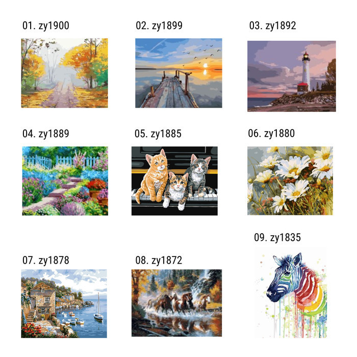 

1-30 Diy Kit Paint By Number Ukuran 30X40Cm