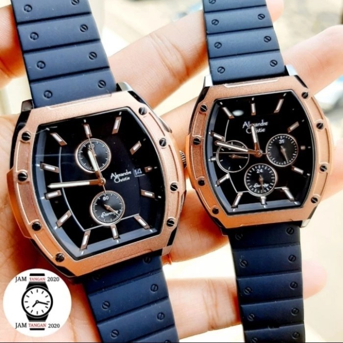 Jam Tangan Couple Original Alexander Christie AC6628 BlackRose AC 6628