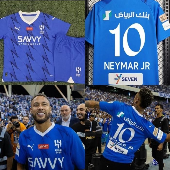 JERSEY BAJU BOLA AL HILAL HOME KIDS ANAK + NEYMAR JR GRADE ORI