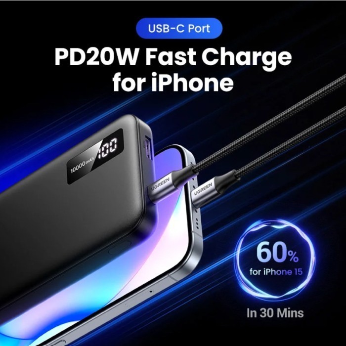 Ugreen Powerbank 20W 10000Mah Slim Fast Charging Iphone 15 Pro Max