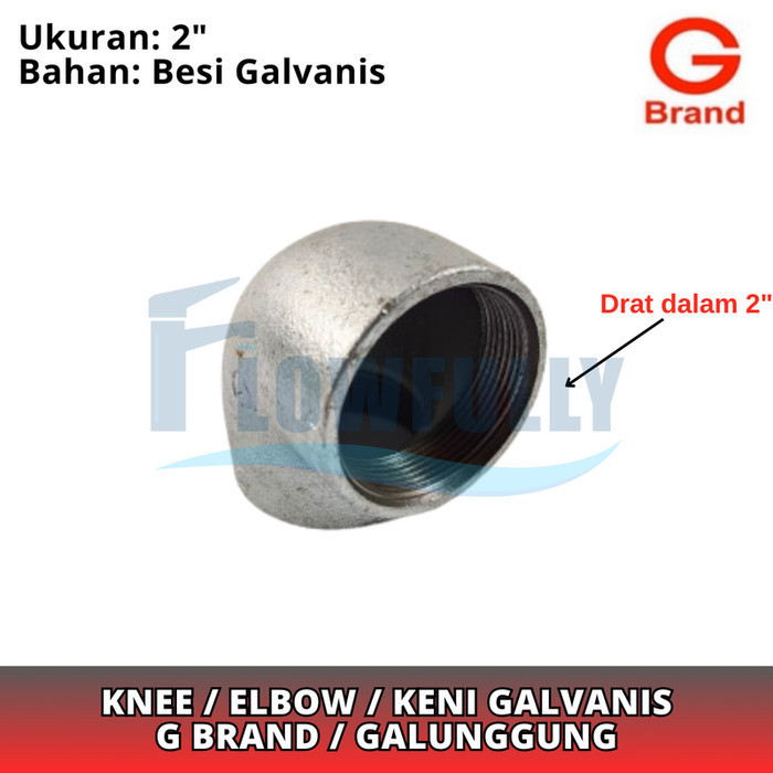 KNEE BESI GALVANIS 2 INCH G BRAND ELBOW KNIE L 2 DIM