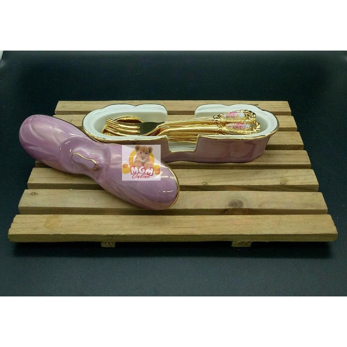 Keramik Tempat Sendok Teh dan garpu kue terbuat dari Keramik JAPAN