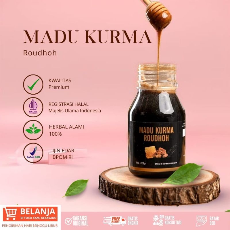 

Madu Herbal Sehat KURMA ROUDHOH - 100% Bergaransi Original -BPOM- Ampuh Menjaga Daya Tahan Tubuh - Syaraf - Jantung