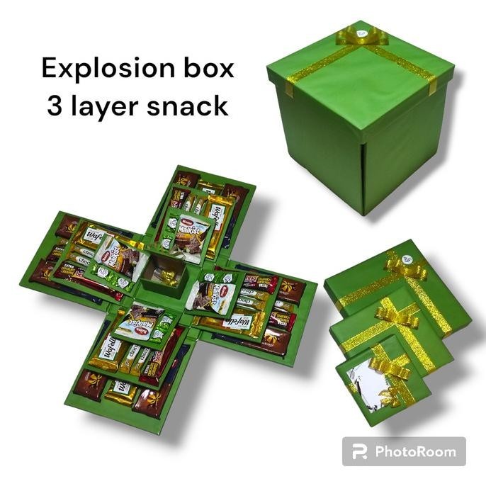 explosion box snack 3 layer plus snack box kejutan hadiah kekinian E82JA