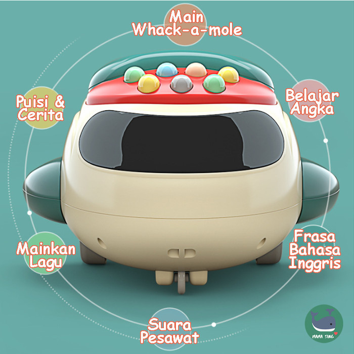 Mama Sing Mainan Telepon Pesawat Anak Interaktif Dengan Lampu Tidur