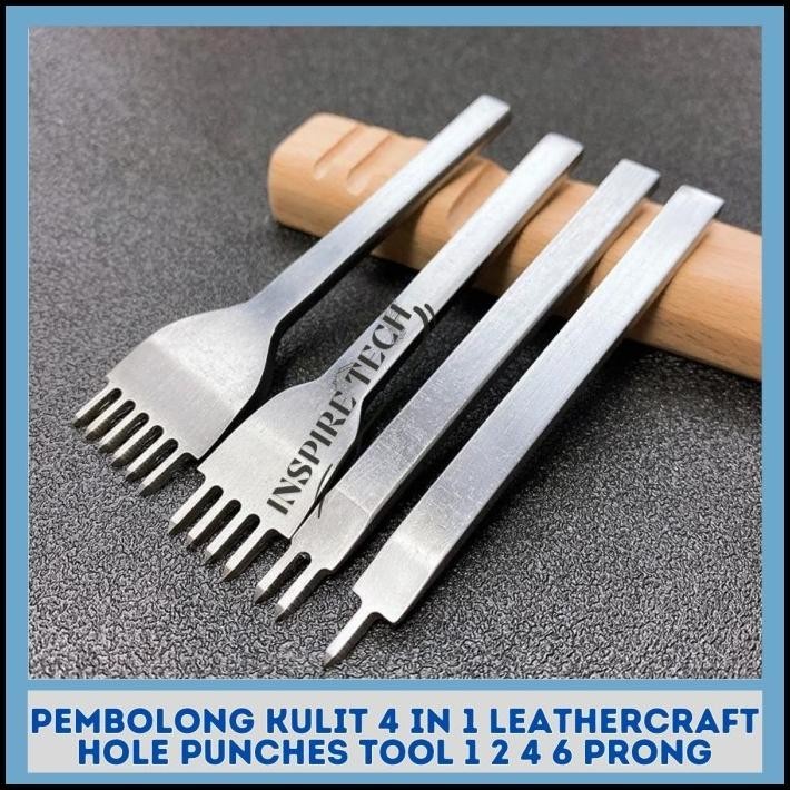 

TERBARU PEMBOLONG KULIT 4 IN 1 LEATHERCRAFT HOLE PUNCHES TOOL 1 2 4 6 PRONG !!!!!!