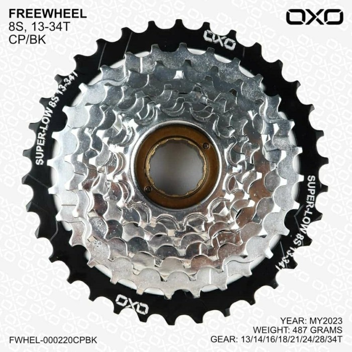 Gear Freewheel Oxo 8 Speed 13-34T Drat Ulir
