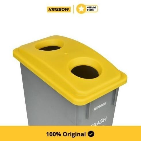 Krisbow 90 Ltr Tempat Sampah Plastik - Abu-Abu / Kuning Jaylinschooll