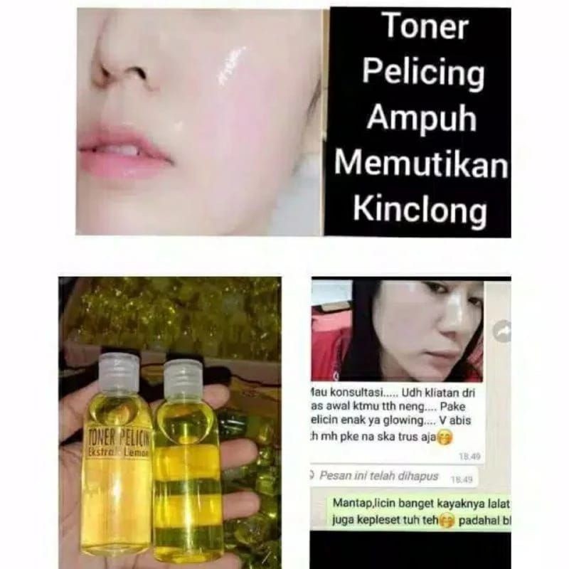 Toner Pelicin Ekstrak Lemon 1pcs isi 60 ml Original - Toner pemutih cepat/Pelicin Wajah  - Putih Glo
