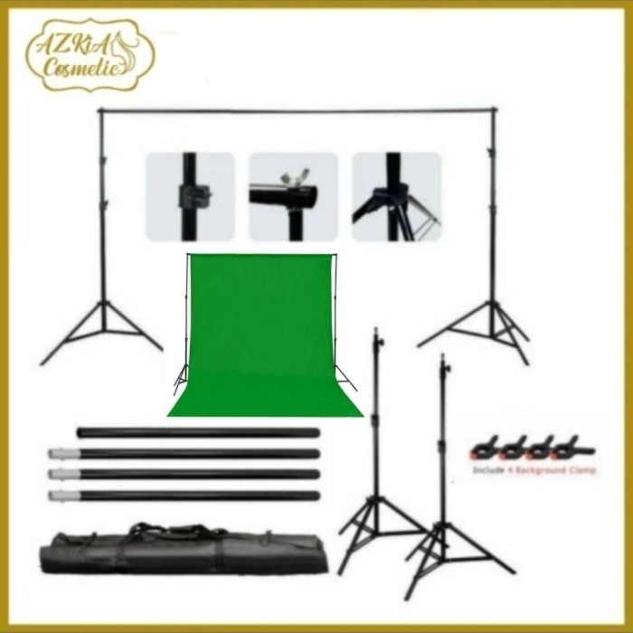 Set stand background foto green screen 1.5x2m