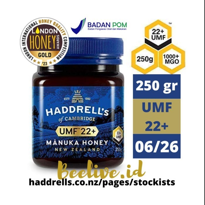 

Madu Haddrells Manuka Honey Umf 22+ Mgo 1000+ 250Gr (Umf 20+ Up)