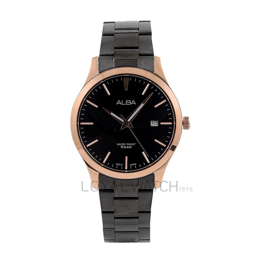 Jam Tangan Alba Pria AS9M30 Hitam RoseGold Original Garansi Resmi