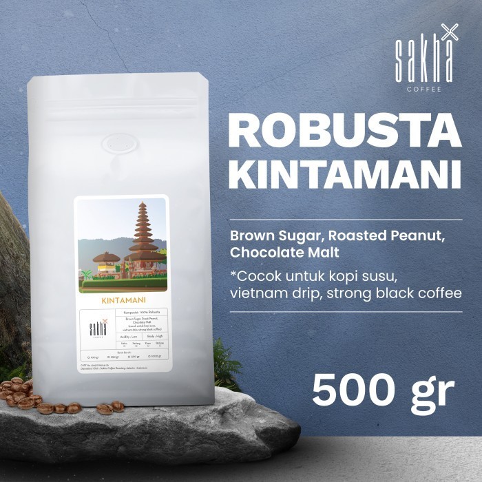 

Biji Kopi Bubuk Robusta Bali Kintamani Sakha Coffee Roastery 500 Gram