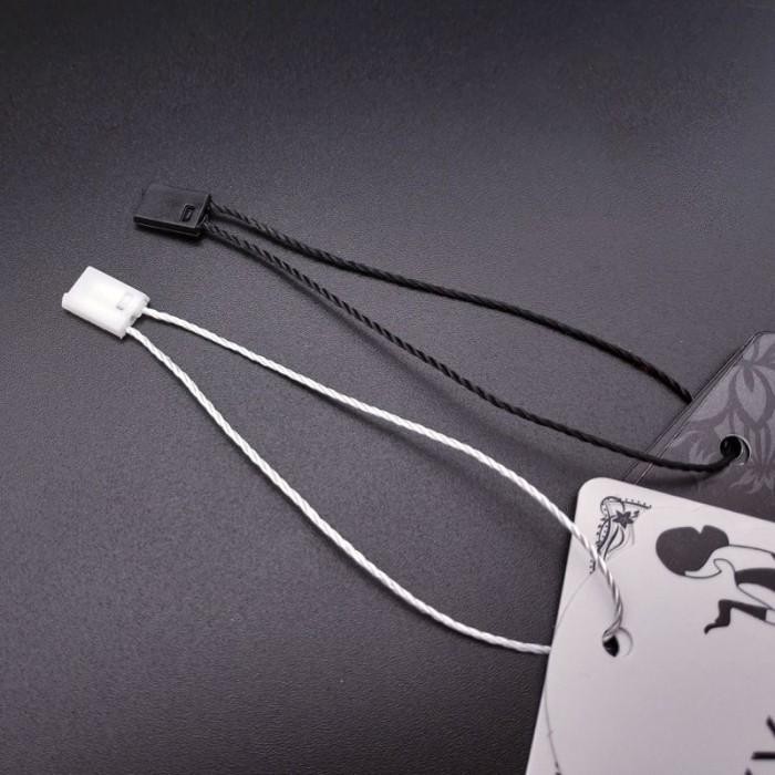 

1000pcs Tali Hang Tag Gantingan Label Baju Loop Pin Warna Hitam Putih Berkualitas