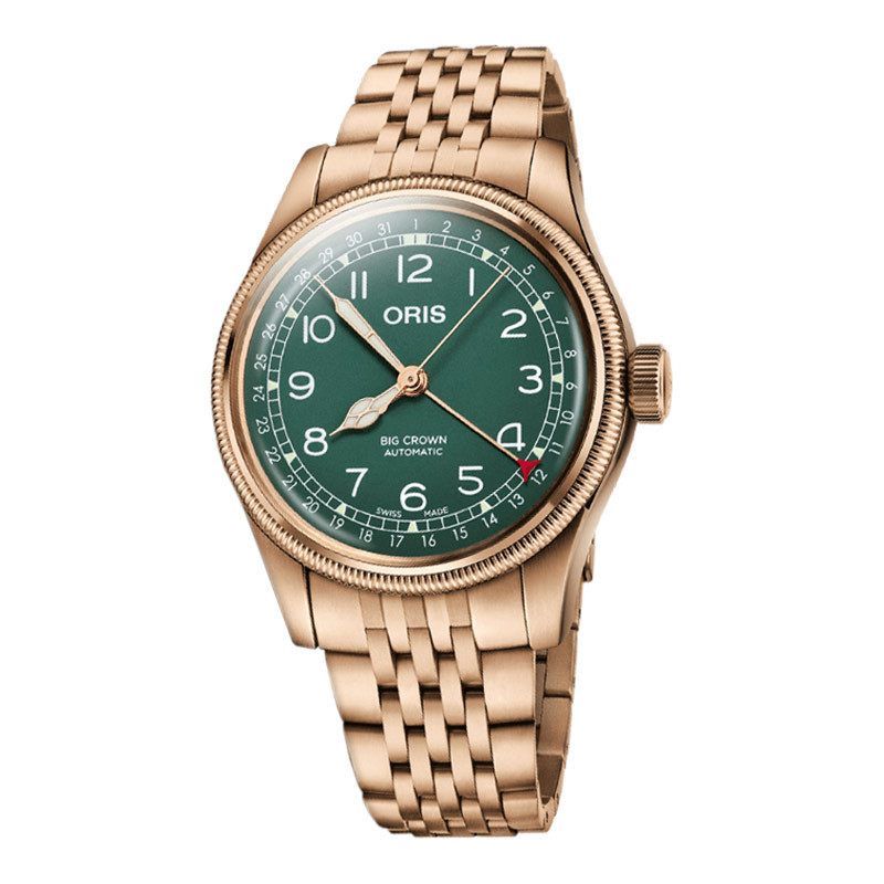 Jam Tangan Pria Oris Big Crown 01-754-7741-3167-07-8-20-01 Pointer Date Bronze Green Dial Rose Gold 