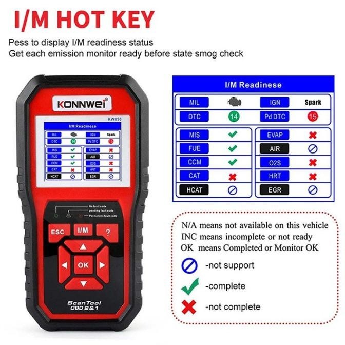 Konnwei Obd2 Kw850 Alat Scanner Diagnostik Obd Obd2 Untuk Mobil