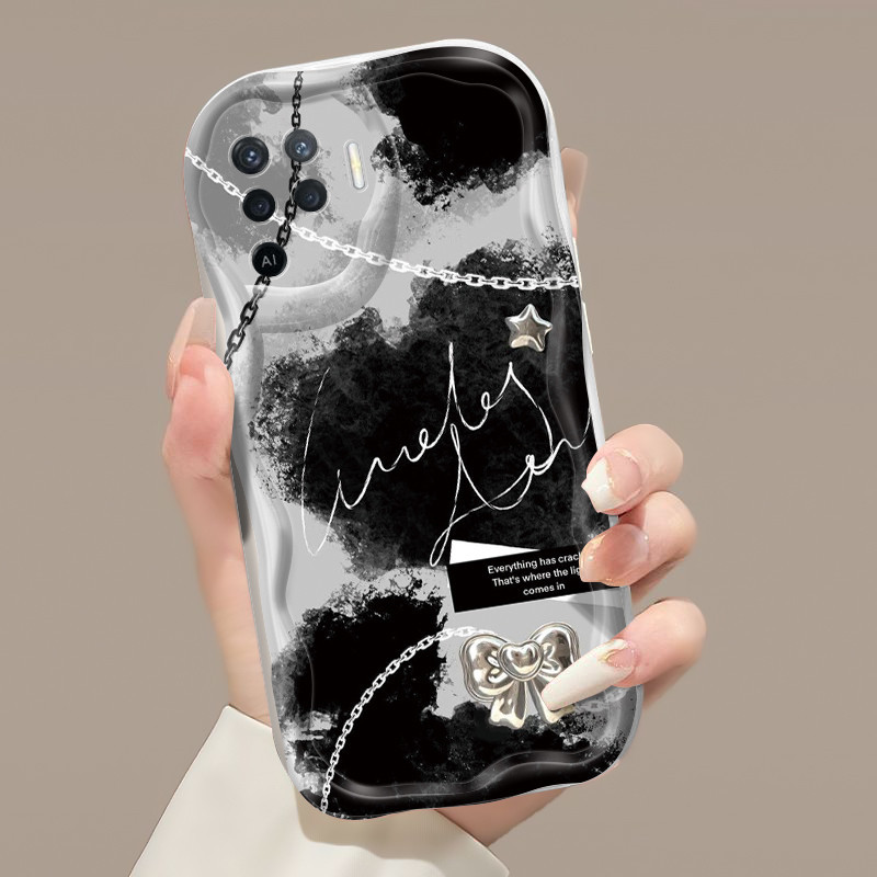 Casing Hp OPPO A94 F19 Pro Reno 5F Reno 5 Lite Reno5 F Reno5 Lite Case hp ponsel pola hati pita Casi