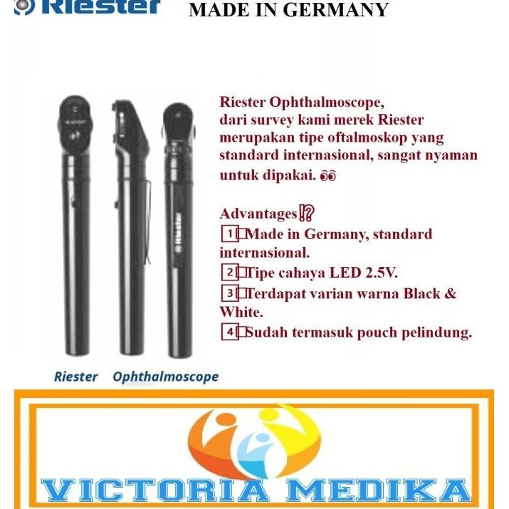 New Stok// Original Oftalmoskop Riester - Ophtalmoscope Oftalmosko Made N Germany //100% Original
