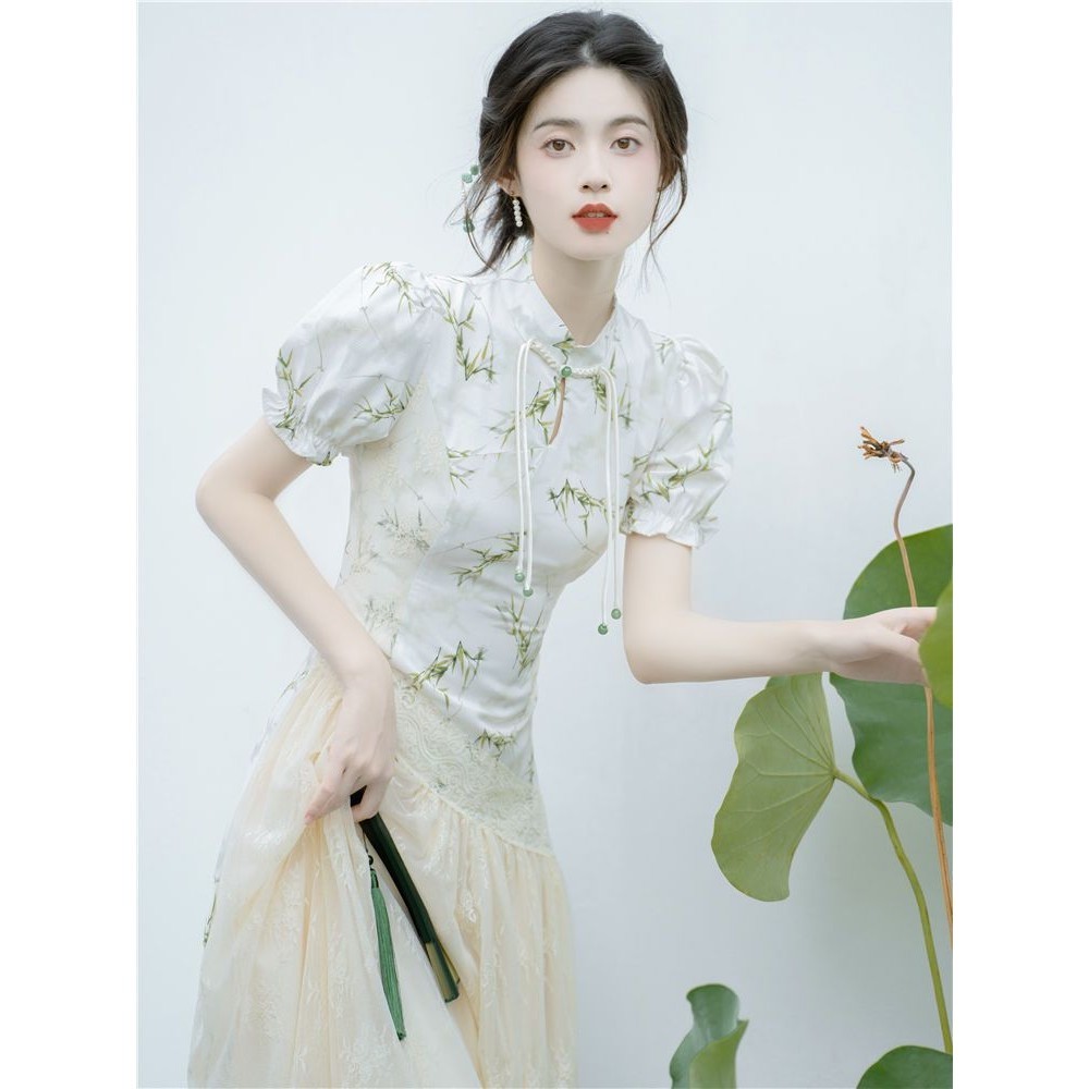 Women's Mori Style Elegant Cool Cheongsam and Dress Modern Style Dress