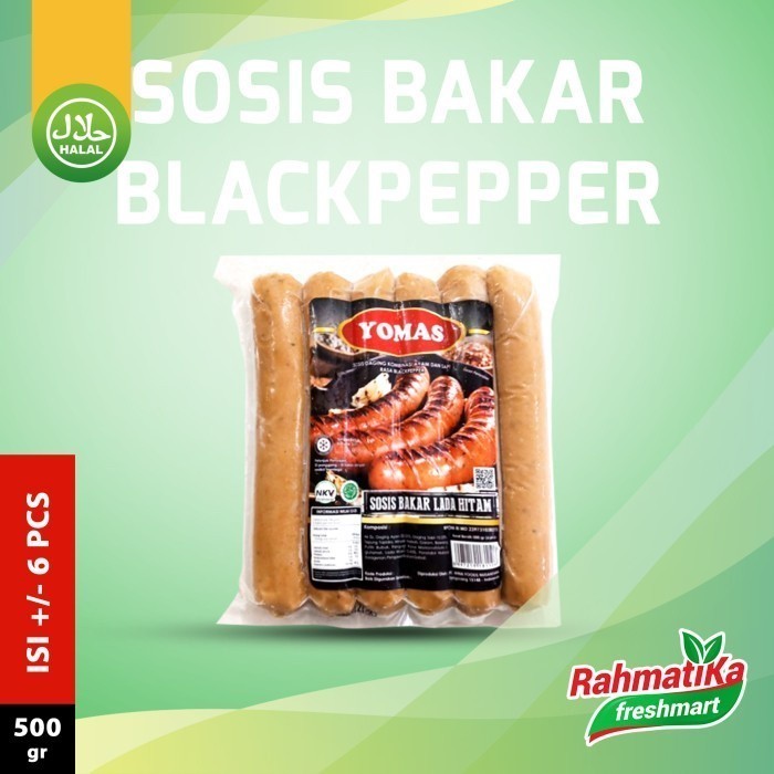 

Yomas Sosis Bakar Lada Hitam / Blackpepper 500 gr Isi 6 pcs