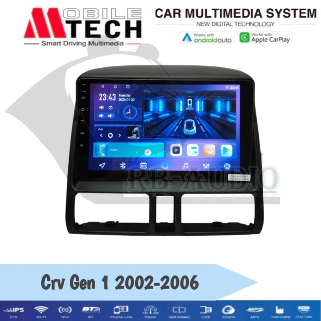 Head Unit Android Mtech For Honda Crv Gen 2 2002-2007 9 inch