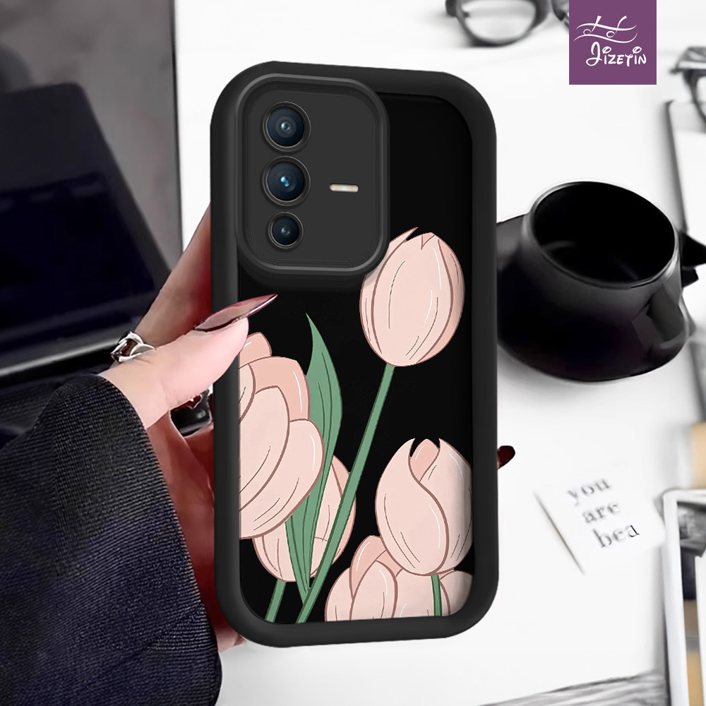 Tulip casing hp bentuk aneh untuk ph vivo v29,v27e,v27 pro,v27,v25e,v25,v23,v15,s12,z5i,s1,s1 pro,5G