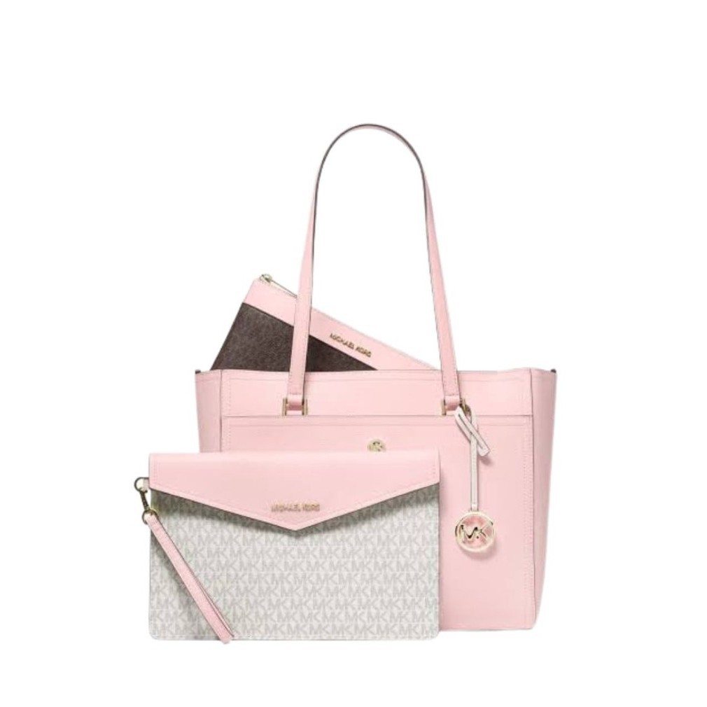 MICHAEL KORS Maisie Large Pebbled Leather 3 in 1 Tote Bag Blush