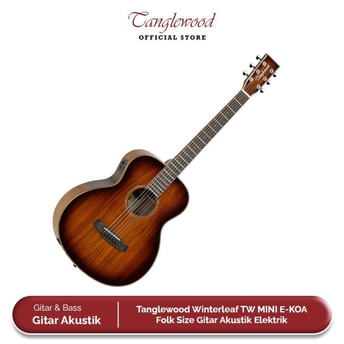 Tanglewood TW MINI E KOA All KOA Travel Folk Gitar Akustik Elektrik
