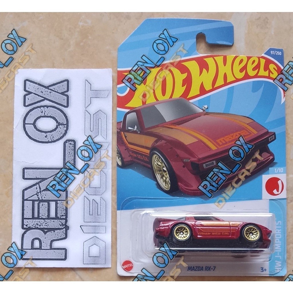 Hot Wheels Mazda RX-7 Merah Gelap Metal (2022)