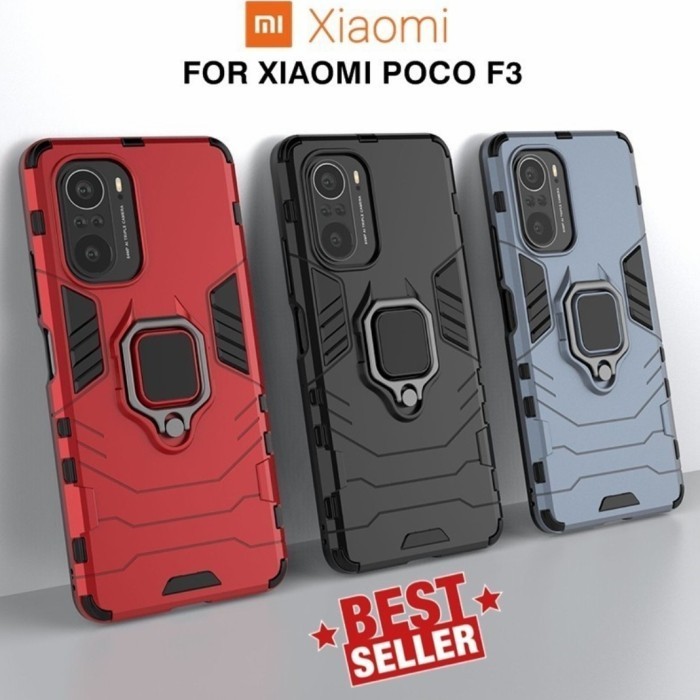 Panther Or Ring Holder Poco F3 Case Cover Casing