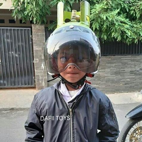 Helm Anak Helm Helem Retro Bogo Tabung Gas Lpg 3kg SNI- HIJAU & PINK GS