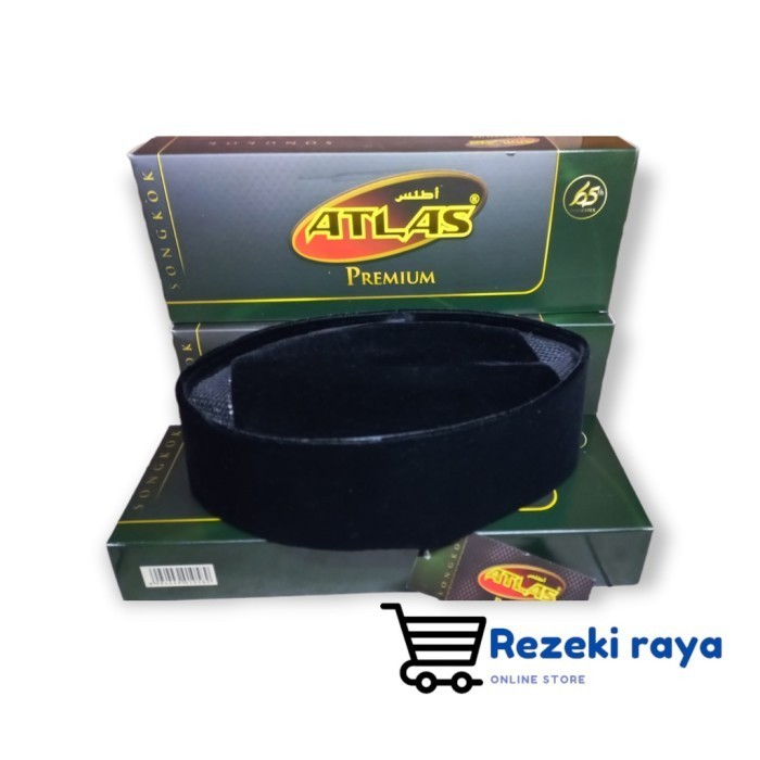 Peci Songkok Atlas Hitam Polos Ac Tahan Air Peci Songkok Tanpa Kertas