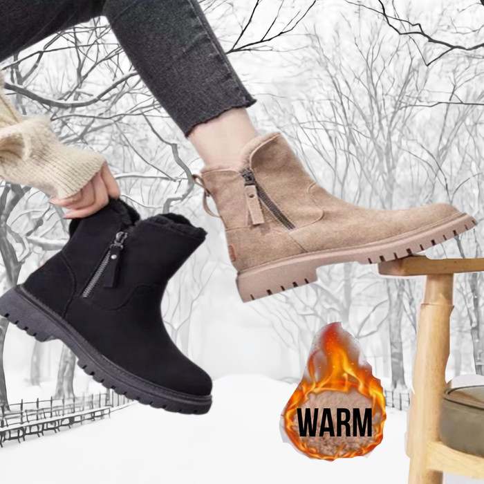 Sepatu Boots Winter Wanita Musim Dingin Salju Bulu Waterproof Wanita