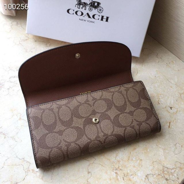 Dompet Wanita Long Wallet Women Slim Envelope Wallet In Signature Canvas F54022