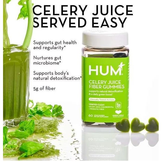 

HUM Nutrition Celery Juice Fiber Gummies prebiotic fiber Healthy Gut ___maxie