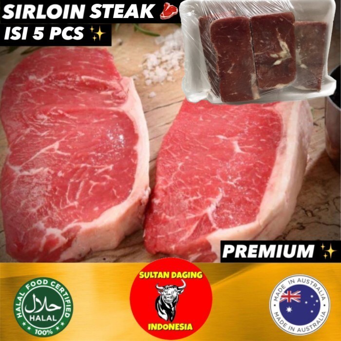 

Ayala - Sirloin Steak Beef (Has Luar) 1 Kg Isi 5 Pcs Import Dari Australia
