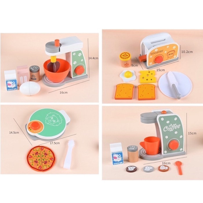 

Wooden Kitchen Utensils Orange Green Pretend Plays Mainan Masak2An